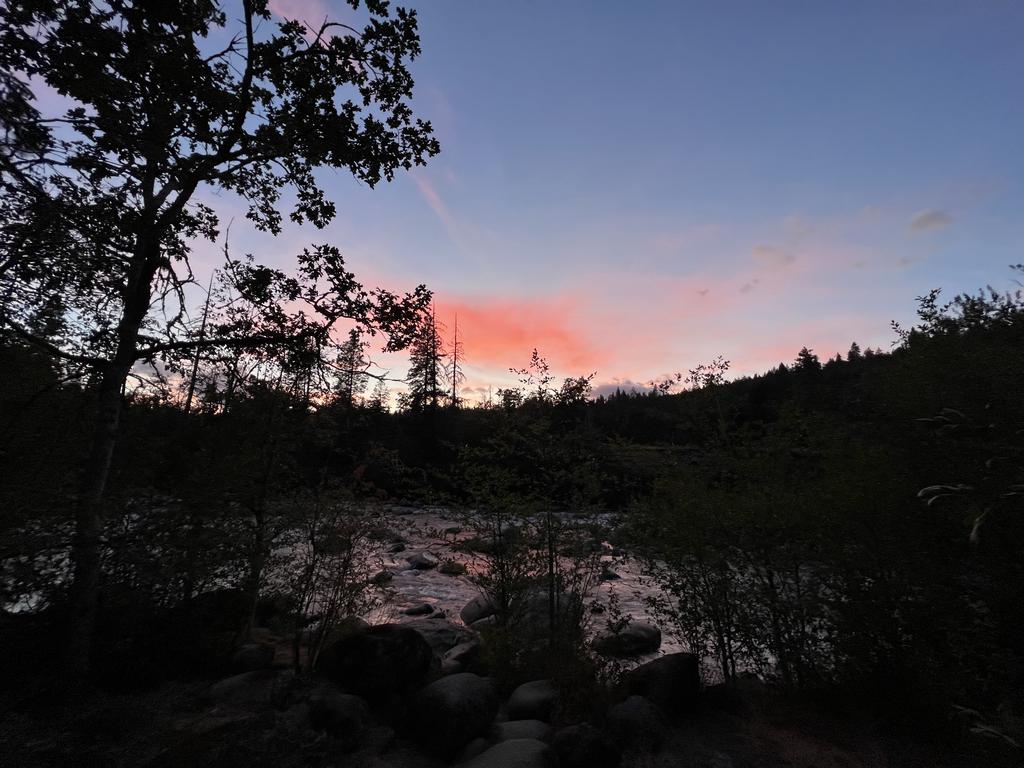 river camp sunset